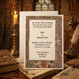 Invitación Renacimiento 1475 Bodas Iluminadas Medievales