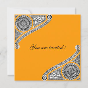 Invitación RENACIMIENTO, amarillo anaranjado