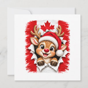 Invitación Reno canadiense de Navidad