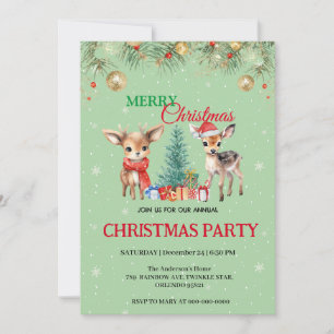 Invitación Reno de Amanecer Santa MERRY Fiesta de Navidad