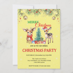 Invitación Reno de Amanecer Santa MERRY Fiesta de Navidad