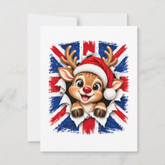 Invitación Reno de Navidad británico