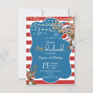 Invitación reno de onederland 1er cumpleaños