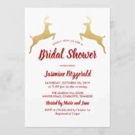 Invitación Reno de oro | Navidad | Boda Bridal Shower
