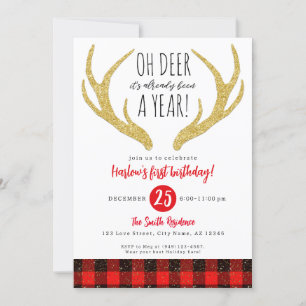Invitación Reno de Rudolph Navidades de los ciervos Primer cu