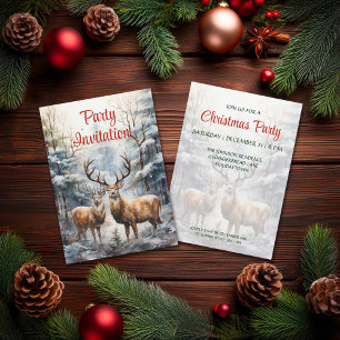 Invitación Reno en invierno Fiesta de Navidades Wonderland