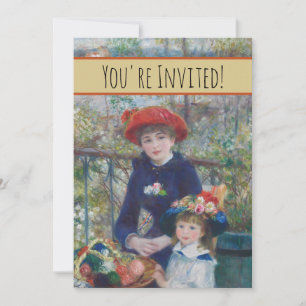 Invitación Renoir Dos Hermanas Terraza Impresionismo Francés