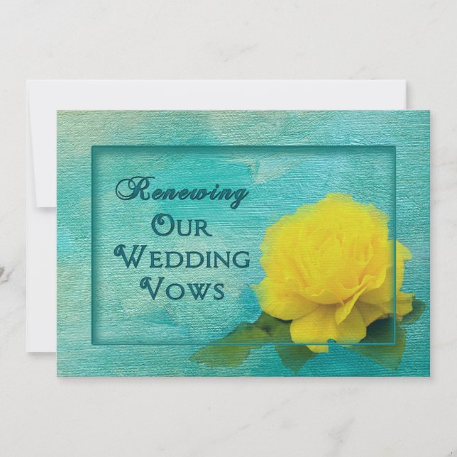 Invitación Renovación boda de votos - Rosa amarilla (Anverso)