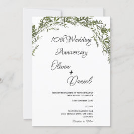 Invitación Renovación de boda de lujuriante vegetación clásic