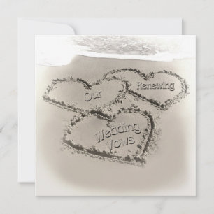 Invitación Renovación de bodas de playa - Sand Hearts-Beach