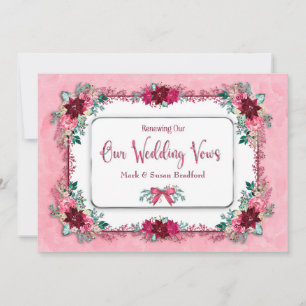 Invitación Renovación de Bodas vota a Navidades Poinsettias r