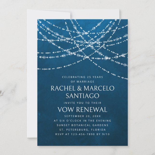 Invitación Renovación de la promesa de aniversario de Boda de (Anverso)