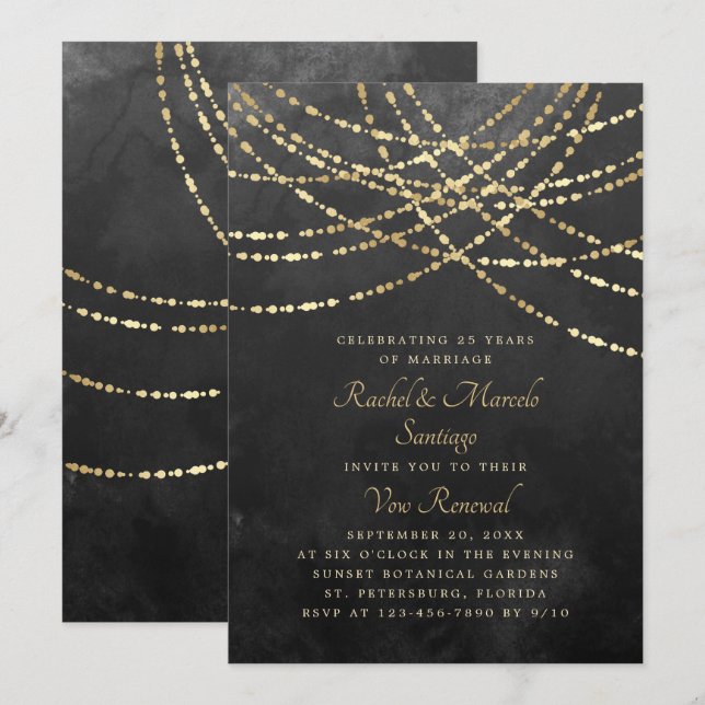 Invitación Renovación de la promesa de aniversario de Boda de (Anverso / Reverso)