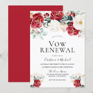 Invitación Renovación de la promesa de matrimonio blanco rojo