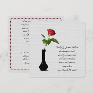 Invitación renovación de la promesa del boda de rosa rojo úni