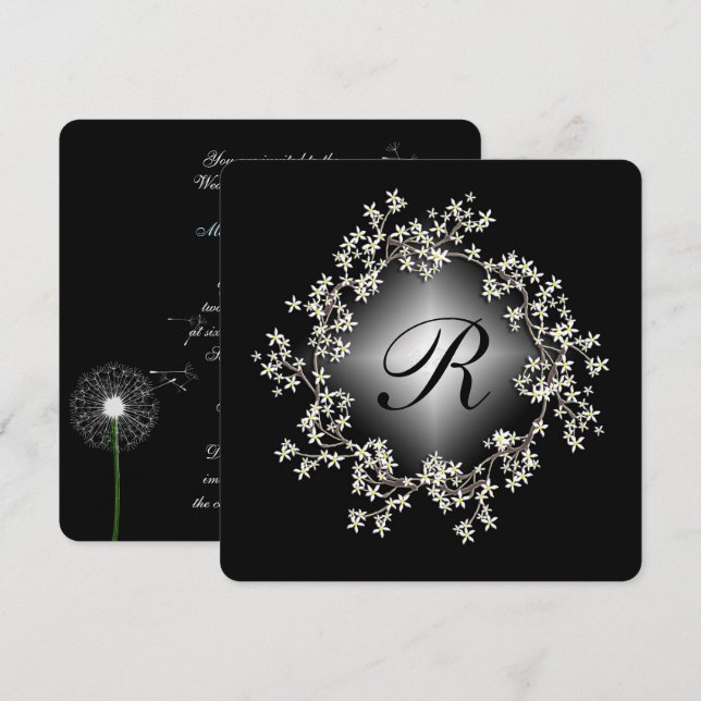 Invitación renovación de la promesa floral iluminada (Anverso / Reverso)