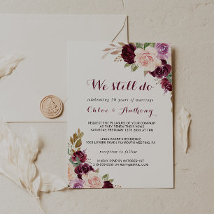 Invitación Renovación de la promesa floral verde de Rubor en 