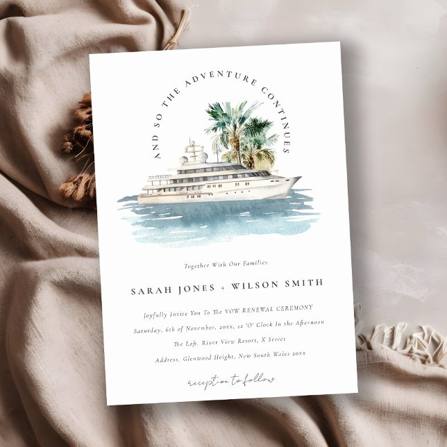 Invitación Renovación de la Vow de la Palm Seascape del Cruce (Subido por el creador)
