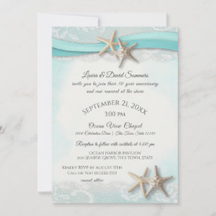 Invitación Renovación de la Vow de la Playa Tropical Vintage 