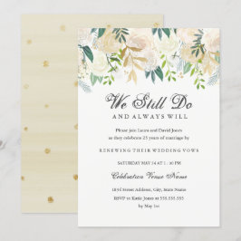 Invitación Renovación de la Voz Floral Gold Elegante de acuar