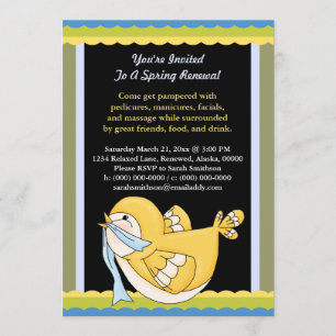 Invitación Renovación de primavera Pedi Mani Facial Masaje Av