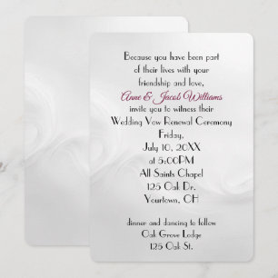 Invitación Renovación de votos abstracta de boda blanca