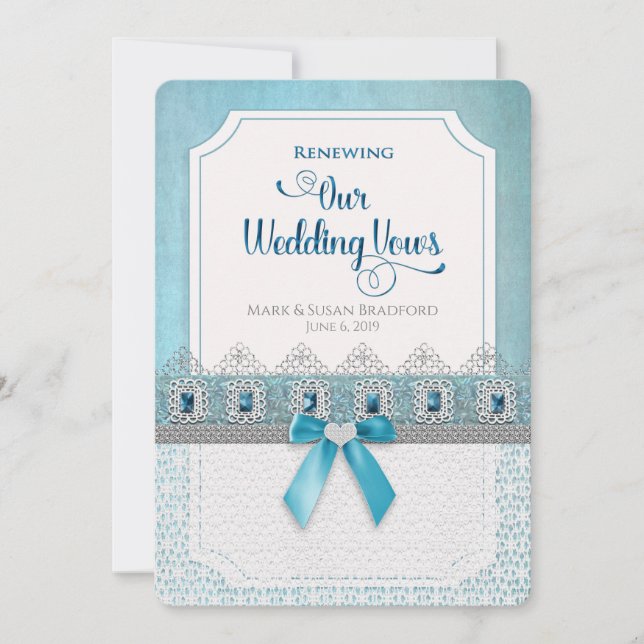 Invitación Renovación de votos Boda elegante, elegante (Anverso)
