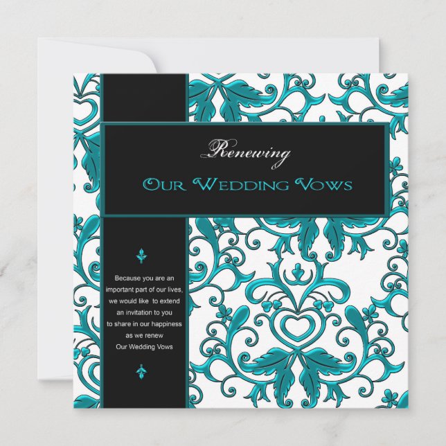 Invitación Renovación de votos Bodas -invitaciones/ adornos (Anverso)