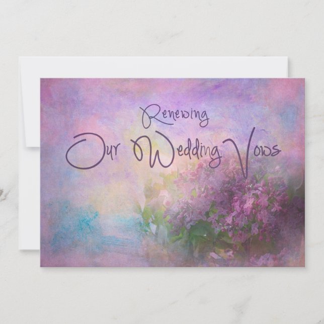 Invitación Renovación de votos Bodas - Lilac Bliss (Anverso)