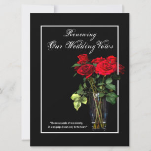 Invitación Renovación de votos Bodas - Roses rojos de invitac