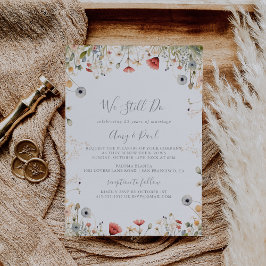 Invitación Renovación de votos boho de wildflower feliz