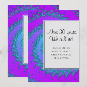 Invitación Renovación de votos con patrón fractal moderno en 