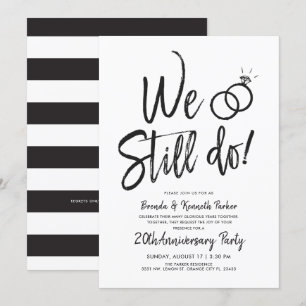 Invitación Renovación de votos con rayas Aniversario Still