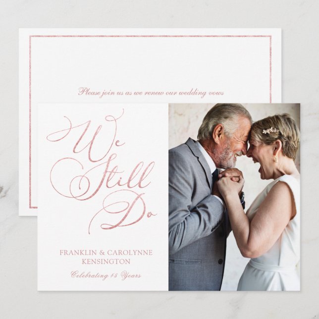 Invitación Renovación de Votos de Aniversario de Boda con Hol (Anverso / Reverso)