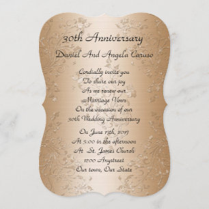 Invitación Renovación de votos de aniversario de bodas número