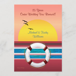 Invitación Renovación de votos de aniversario de crucero - In