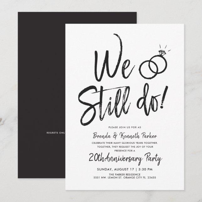 Invitación Renovación de votos de aniversario | Guión (Anverso / Reverso)