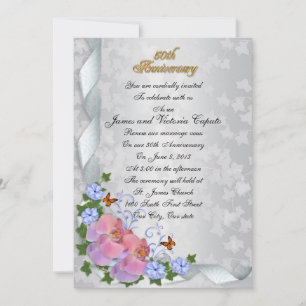 Invitación Renovación de votos de aniversario número 50 elega