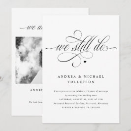 Invitación Renovación de votos de boda con caligrafía de lujo
