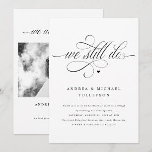 Invitación Renovación de votos de boda con caligrafía de lujo