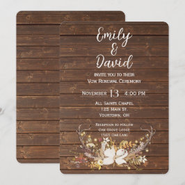Invitación Renovación de votos de boda con cuernos de ciervo