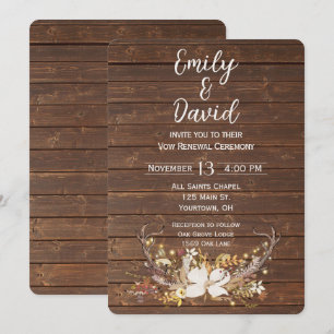 Invitación Renovación de votos de boda con cuernos de ciervo