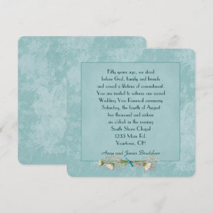Invitación Renovación de votos de boda con relieve floral tur
