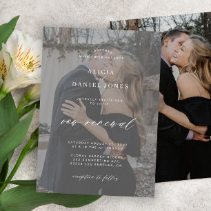 Invitación Renovación de votos de boda con superposición gris