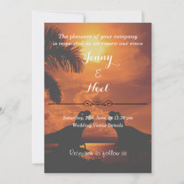 Invitación Renovación de votos de boda con tema de dinosaurio