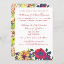 Renovación de votos de boda en acuarela floral de