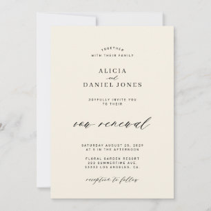 Invitación Renovación de votos de boda en foto en negro y mar
