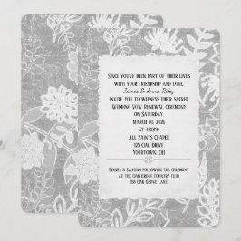 Invitación Renovación de votos de boda floral plateada