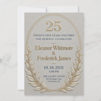 Invitación Renovación de Votos de Bodas de Plata Elegante Mar