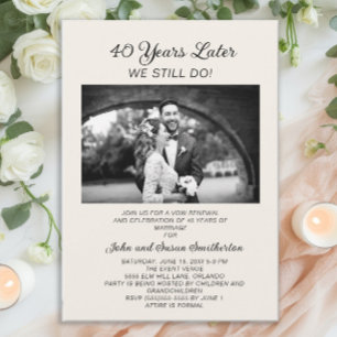 Invitación Renovación de votos de bodas por el 40º aniversari